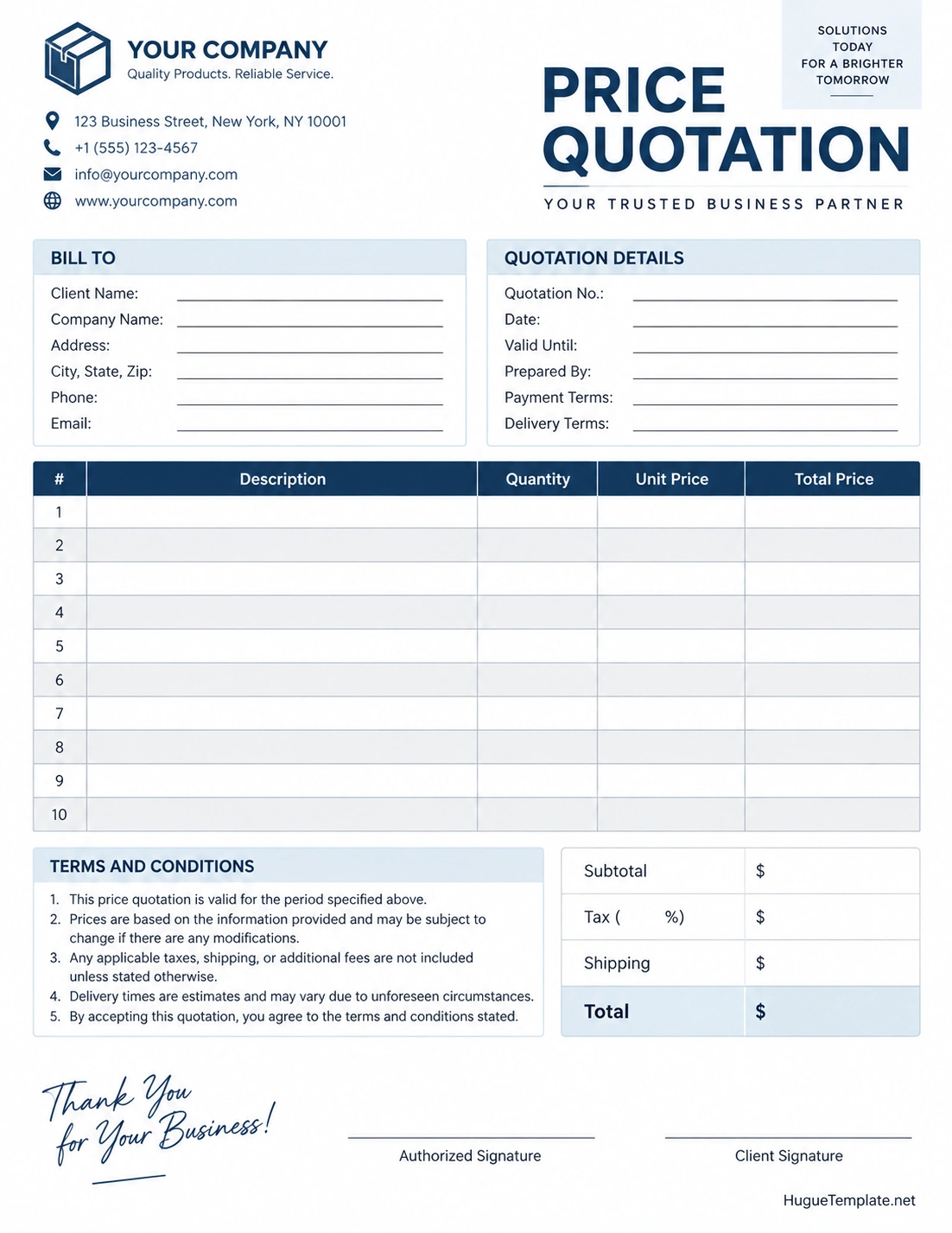 Price Quotation Template