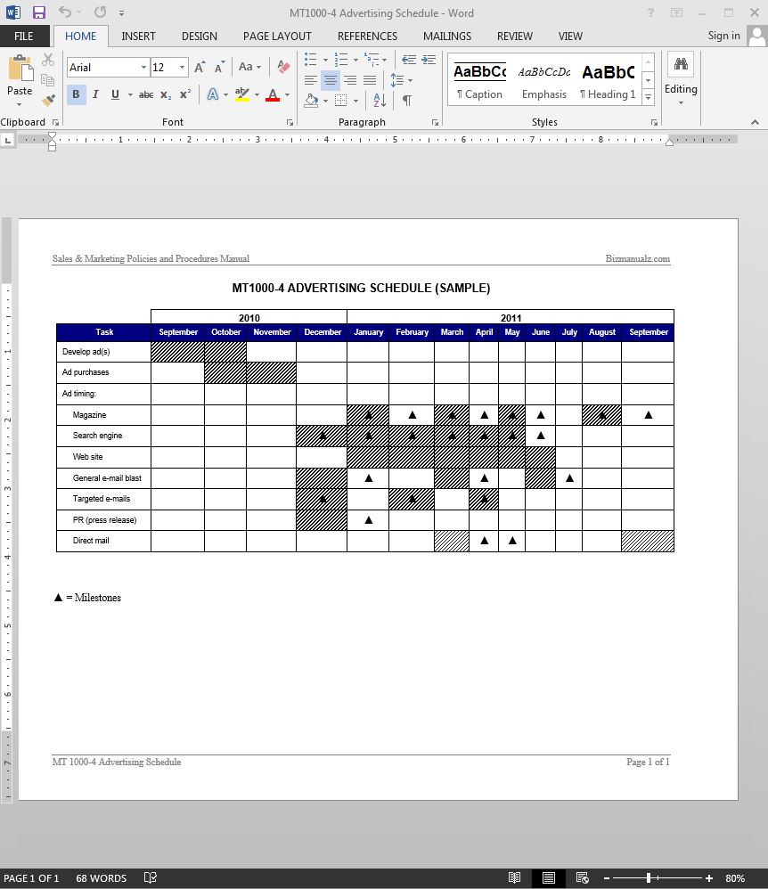 Printable Advertising Schedule Template Printable Advertising Schedule Template
