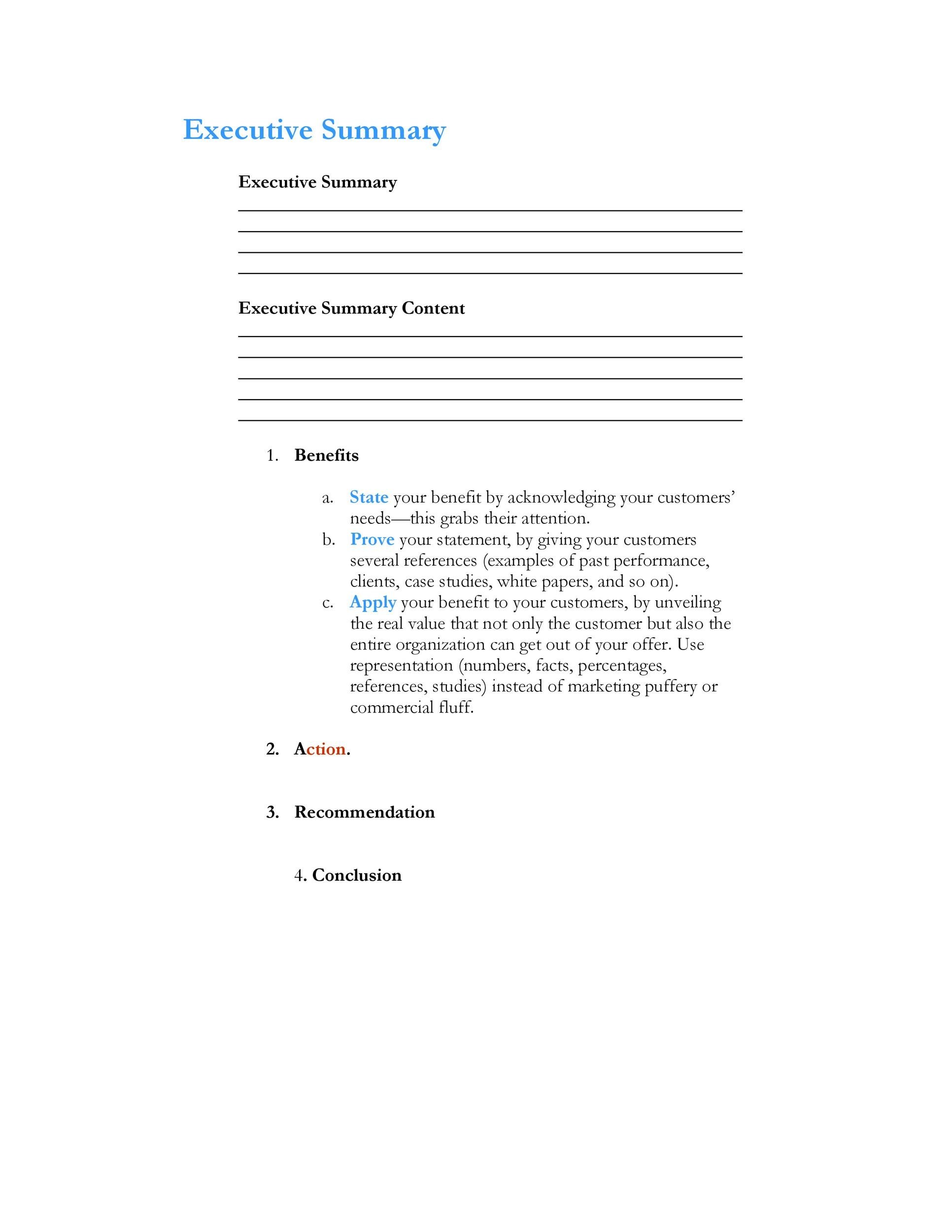 Printable Executive Summary Template Printable Executive Summary Template