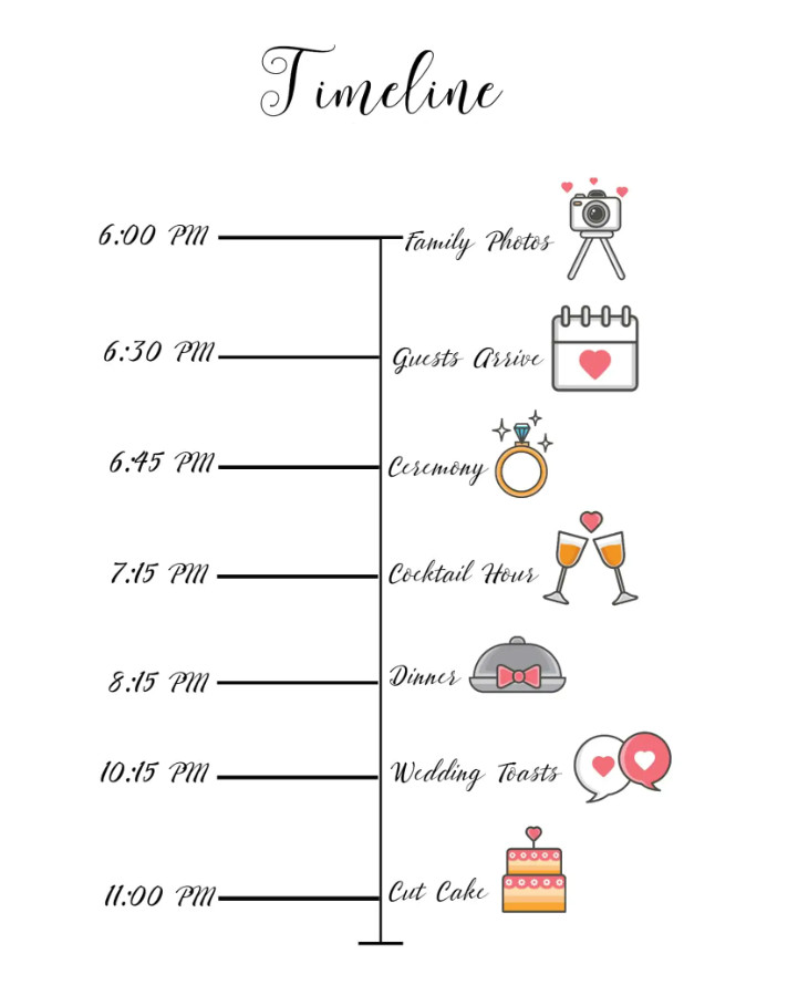 Printable Wedding Schedule Template Sample