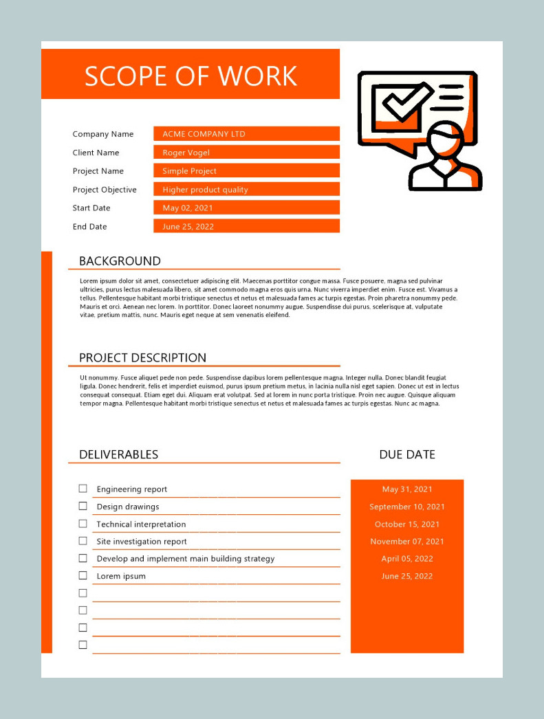 Project Scope Template Example Project Scope Template Example