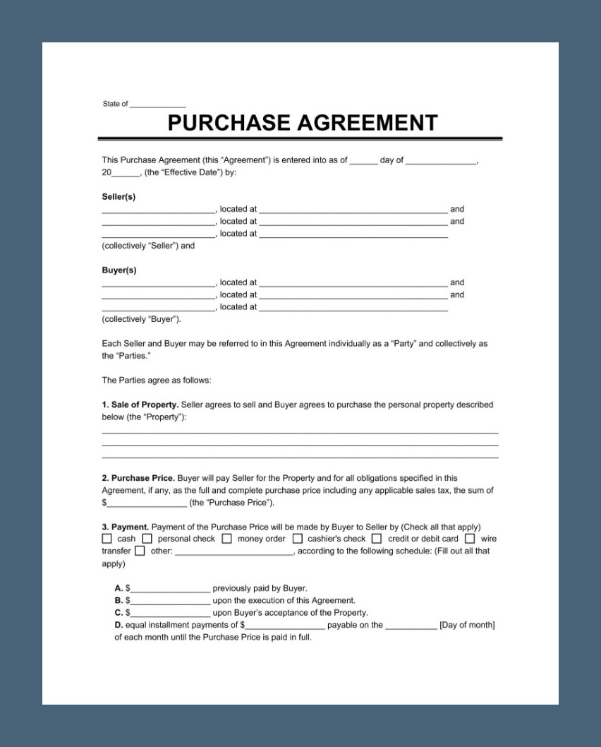 Purchasing Contract Template Sample Purchasing Contract Template Sample