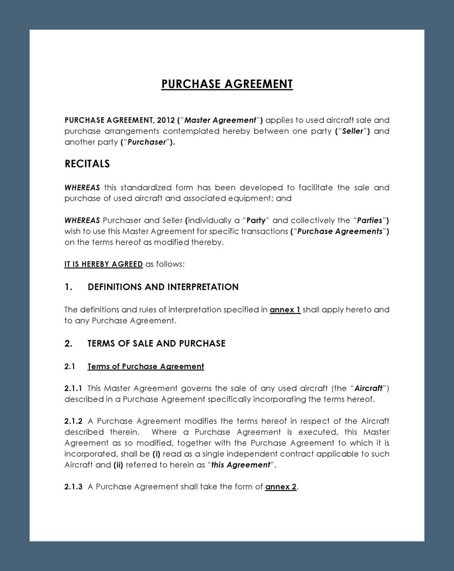 Purchasing Contract Template Purchasing Contract Template