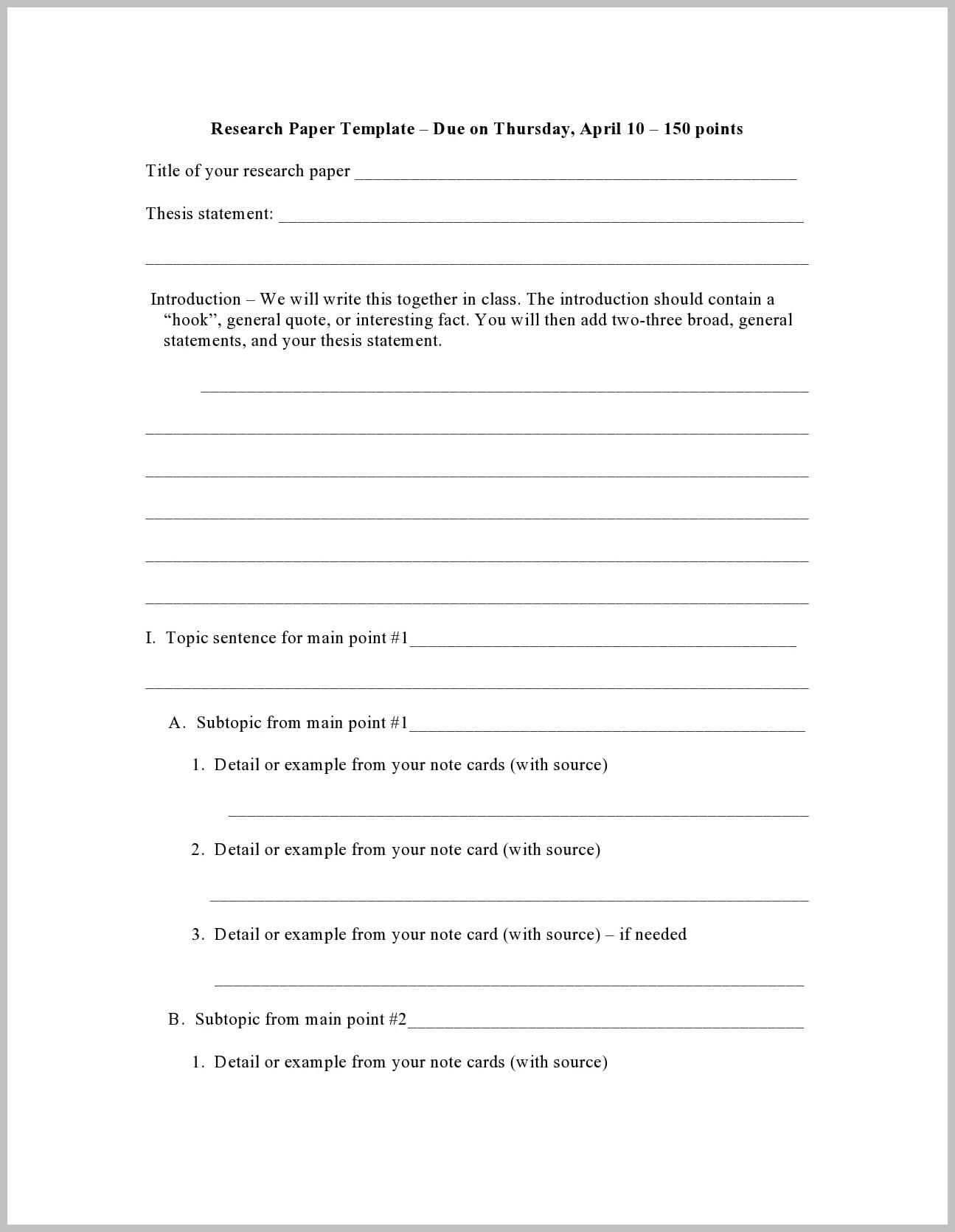 Research Paper Template Example Research Paper Template Example