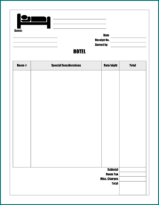 Printable Reservation Receipt Template