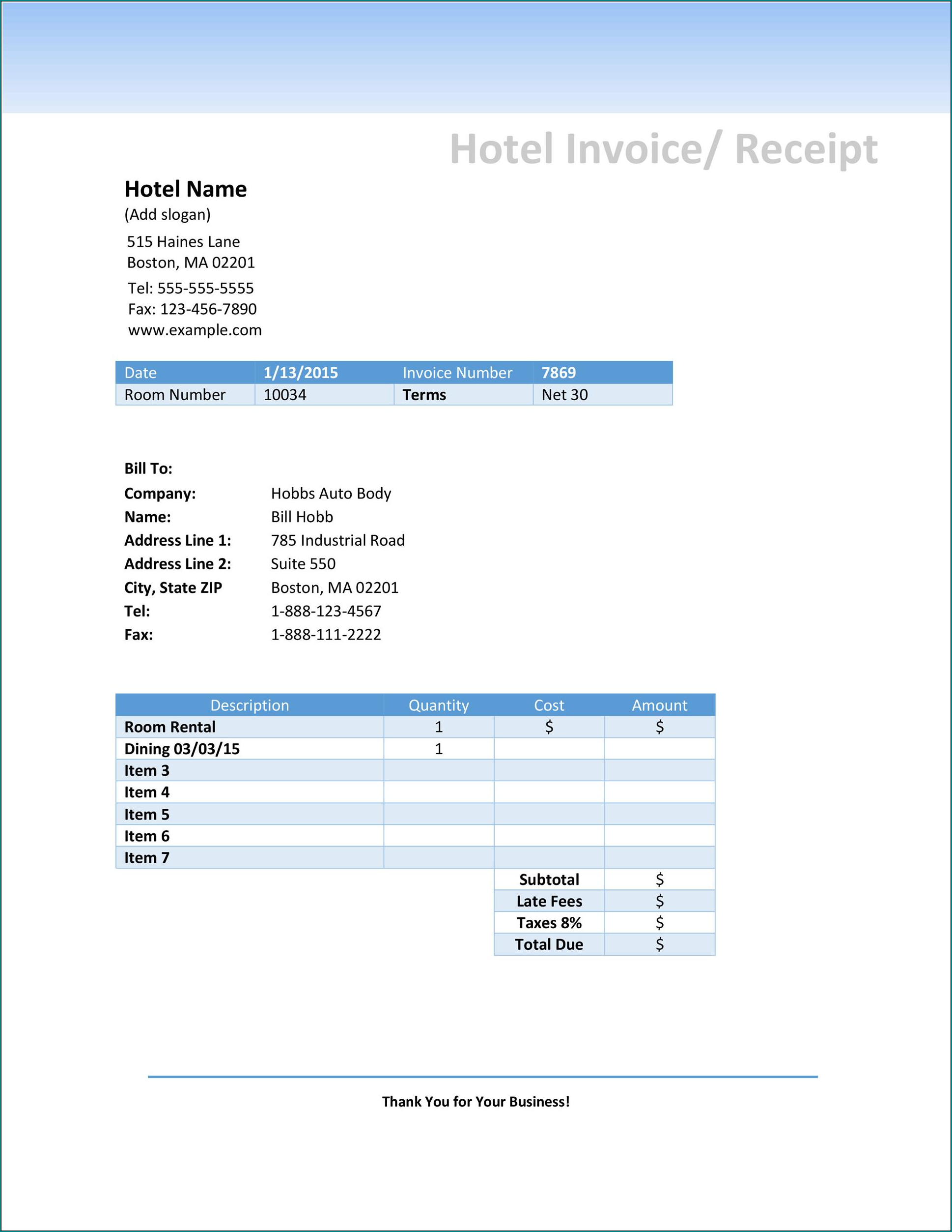Reservation Receipt Template Sample Reservation Receipt Template Sample