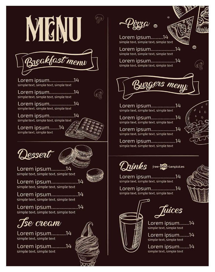 Restaurant Menu Template Sample Restaurant Menu Template Sample