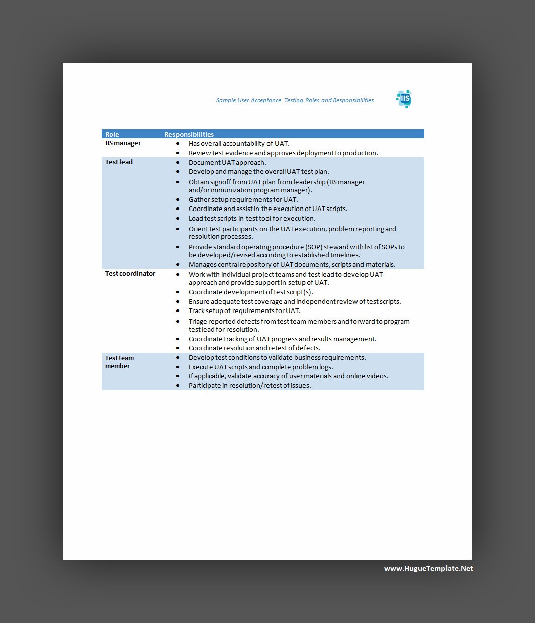 Roles and Responsibilities Template