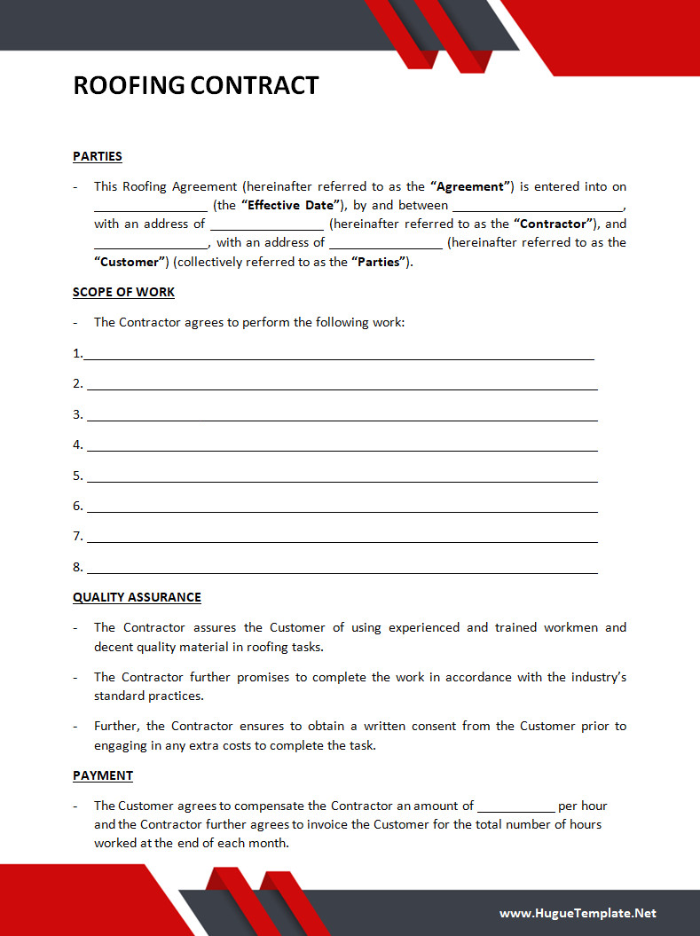 Roofing Contract Template Roofing Contract Template