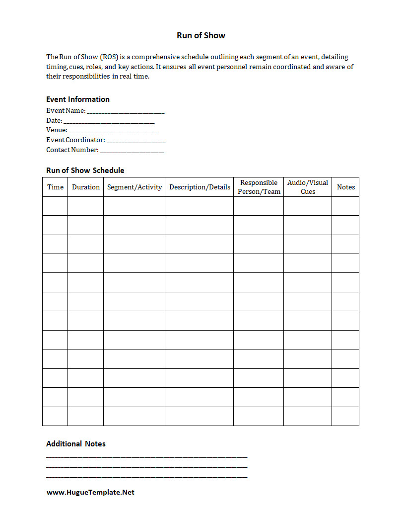 Run of Show Template