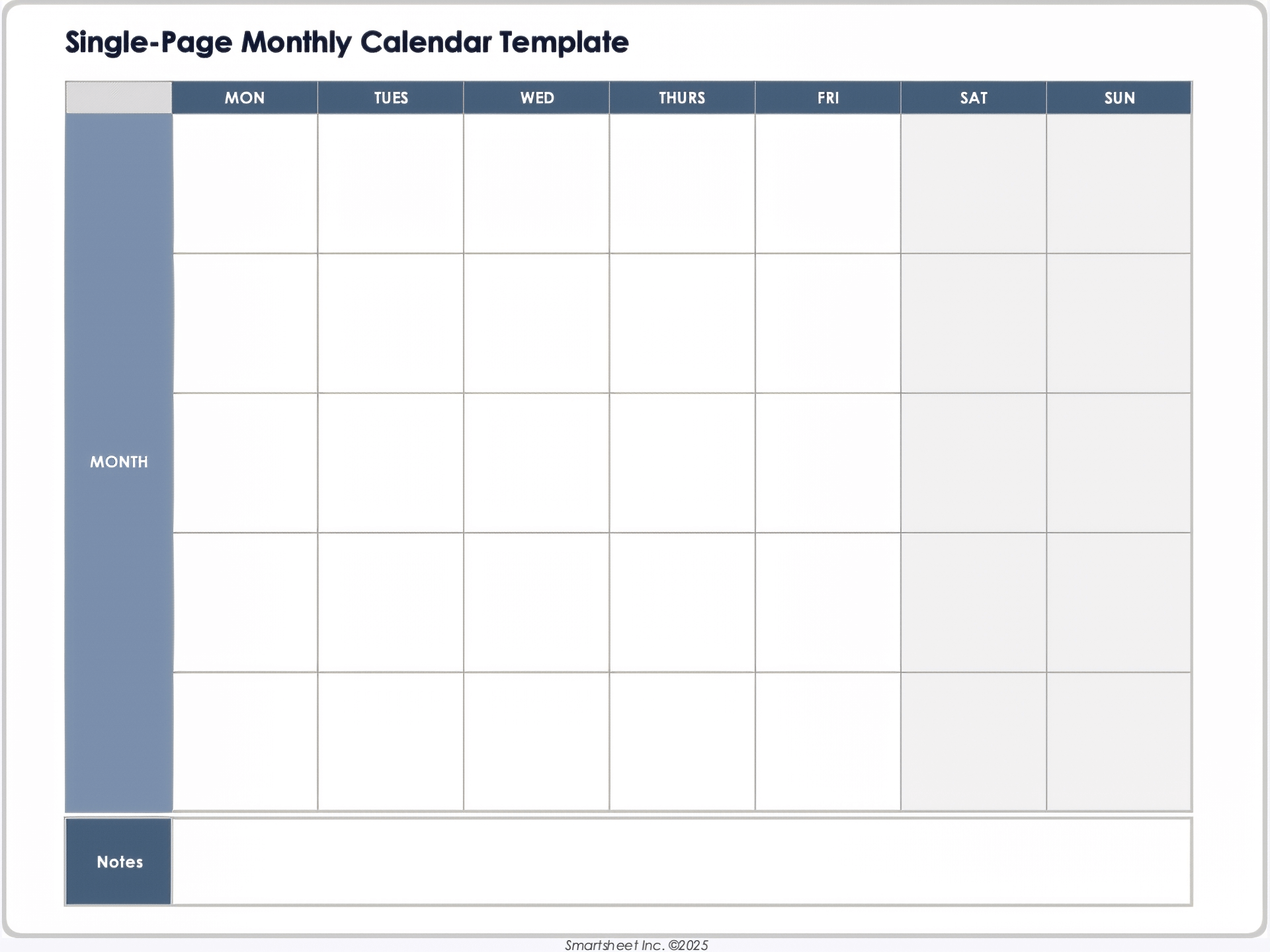 Sample Blank Monthly Calendar Template Sample Blank Monthly Calendar Template