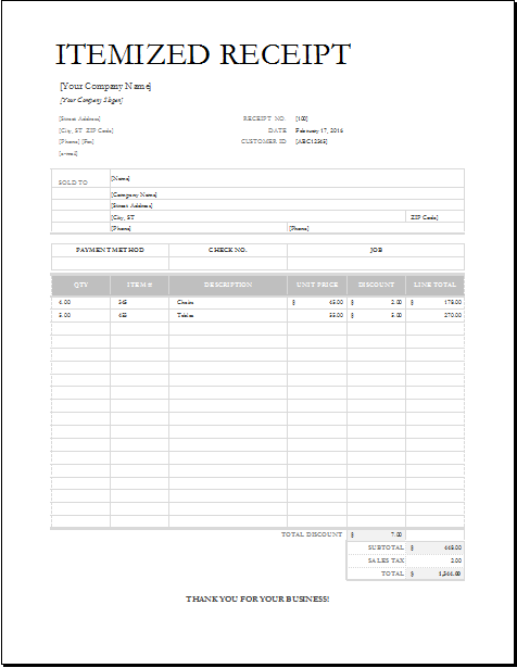 Sample Itemized Invoice Template Sample Itemized Invoice Template