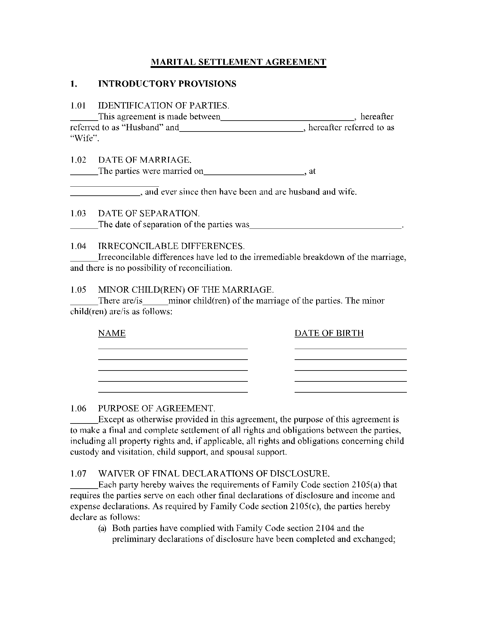 Sample Marriage Agreement Template Sample Marriage Agreement Template