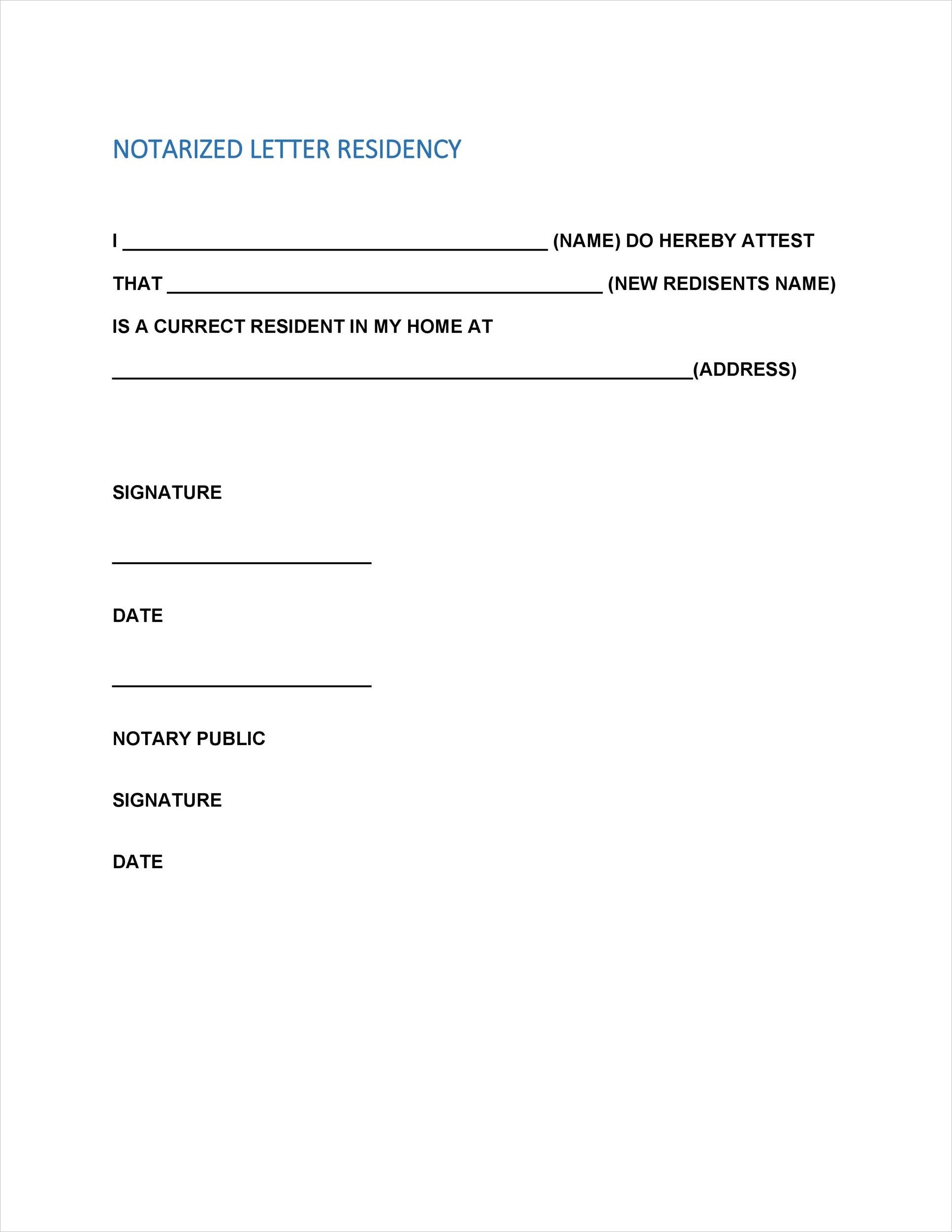 Sample Notarized Letter Template Sample Notarized Letter Template