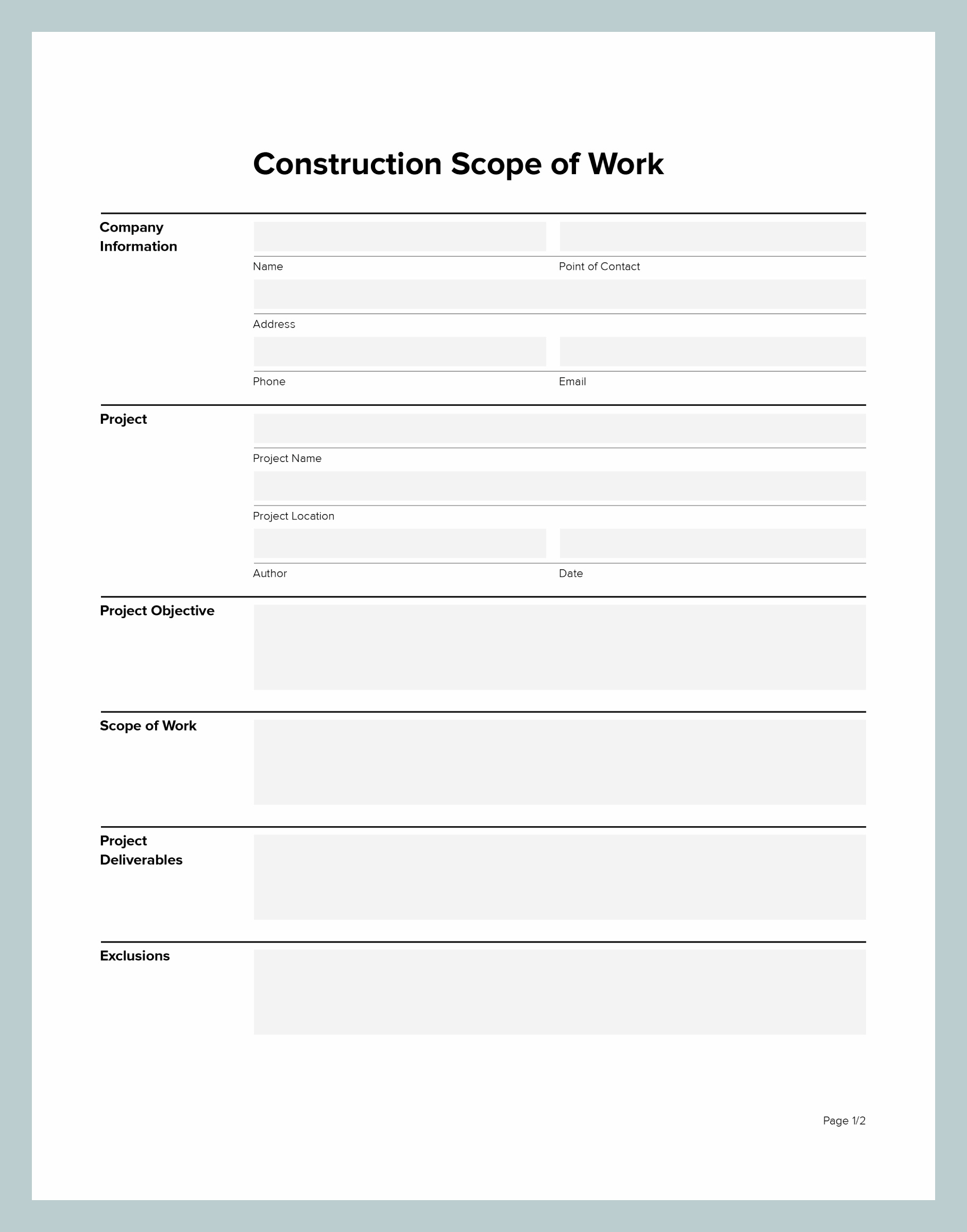 Sample Project Scope Template Sample Project Scope Template