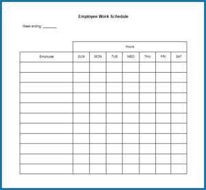 Printable Employee Work Schedule Template