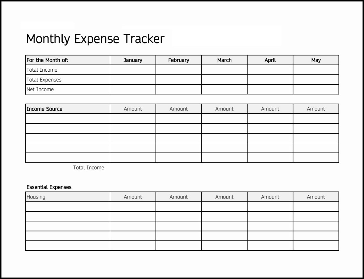 Sample of Expense Tracker Template Sample of Expense Tracker Template