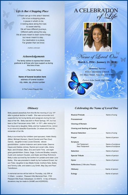 Sample of Funeral Program Template