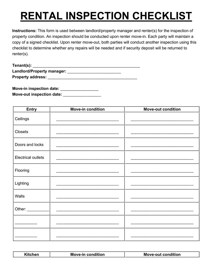 Sample of Rental Property Maintenance Checklist Template Sample of Rental Property Maintenance Checklist Template