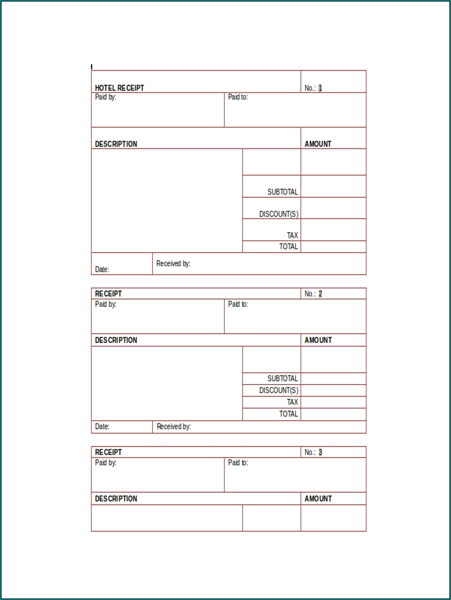 Sample of Reservation Receipt Template Sample of Reservation Receipt Template