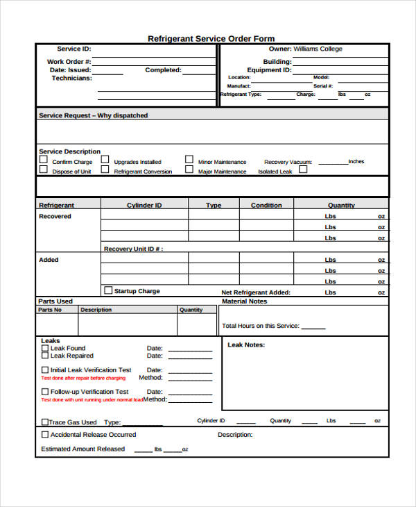 Service Order Template