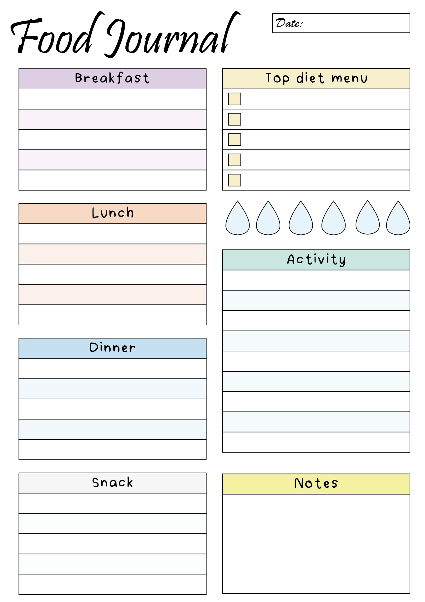 Simple Blank Food Journal Template Sample Simple Blank Food Journal Template Sample