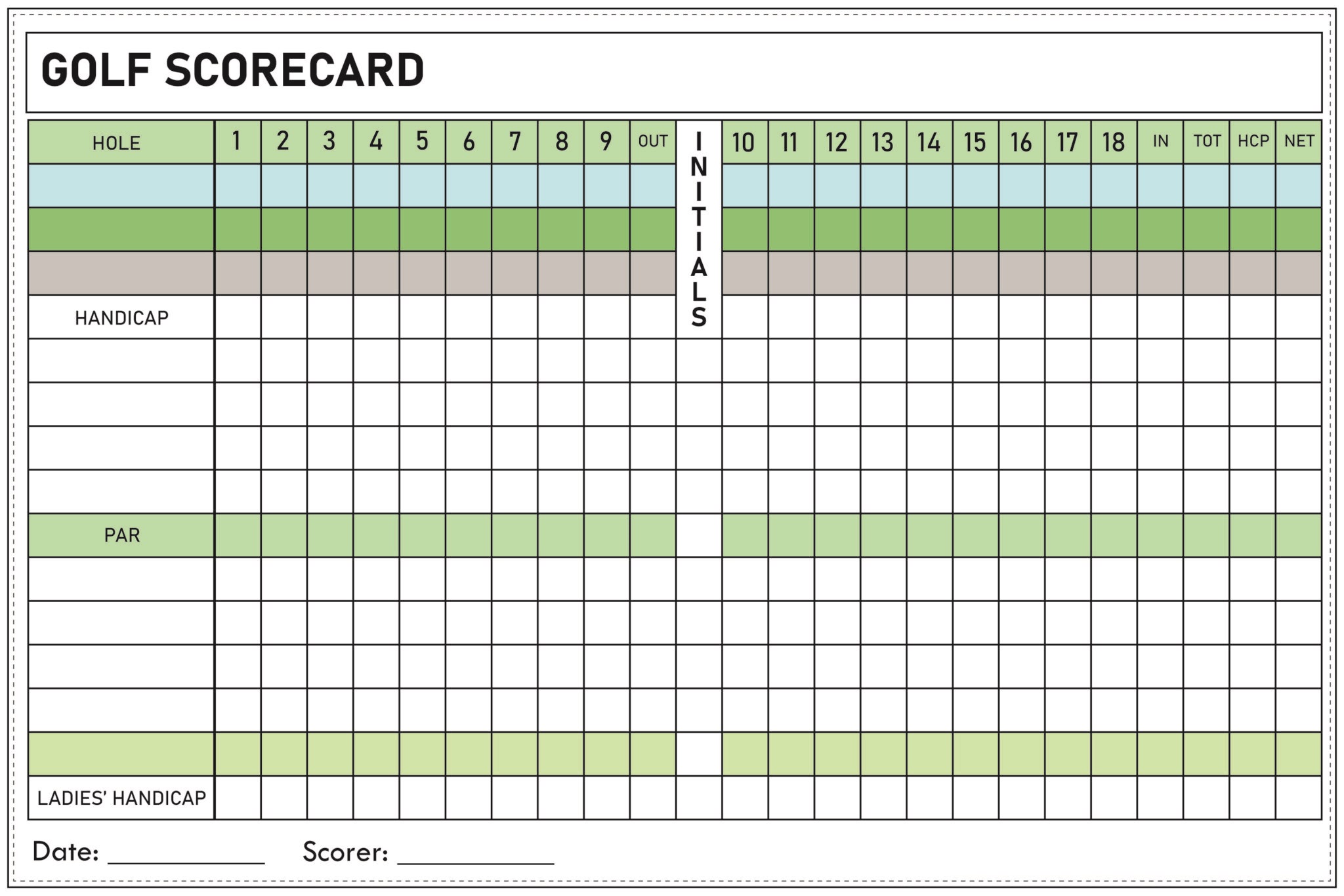 Simple Blank Golf Scorecard Template Sample Simple Blank Golf Scorecard Template Sample