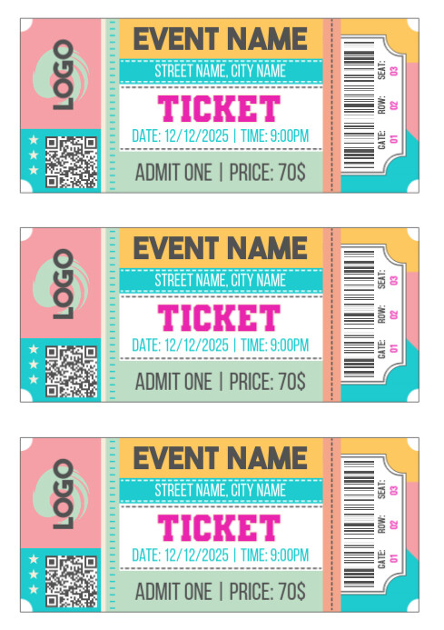 Simple Event Ticket Template Simple Event Ticket Template