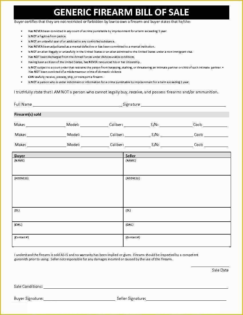 Simple Gun Bill of Sale Simple Gun Bill of Sale