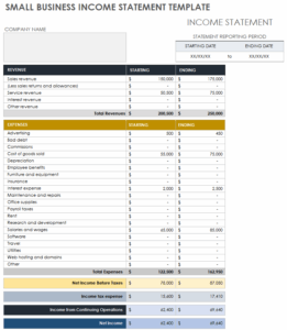 Simple Income Statement Template (Excel)