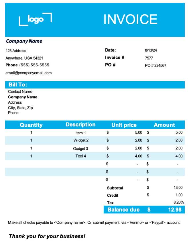 Simple Invoice Template