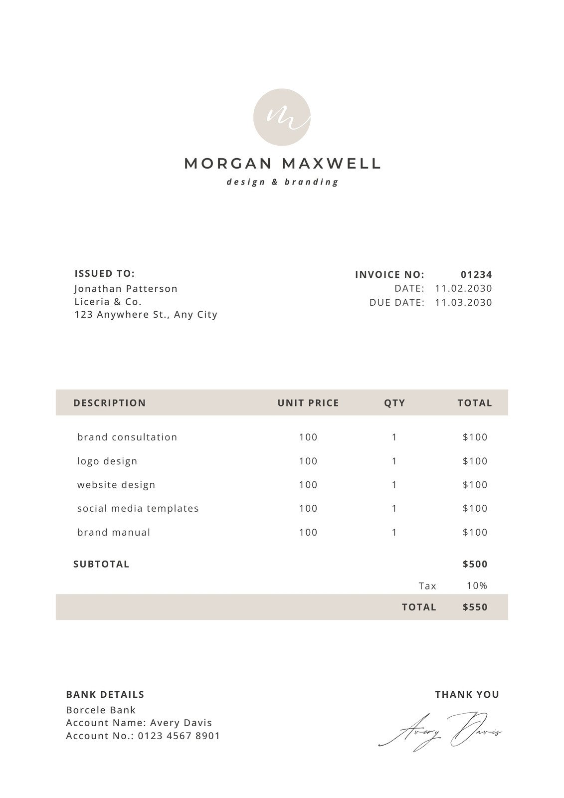 Simple Invoice Template