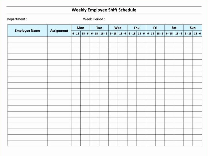 Staff Schedule Template Sample