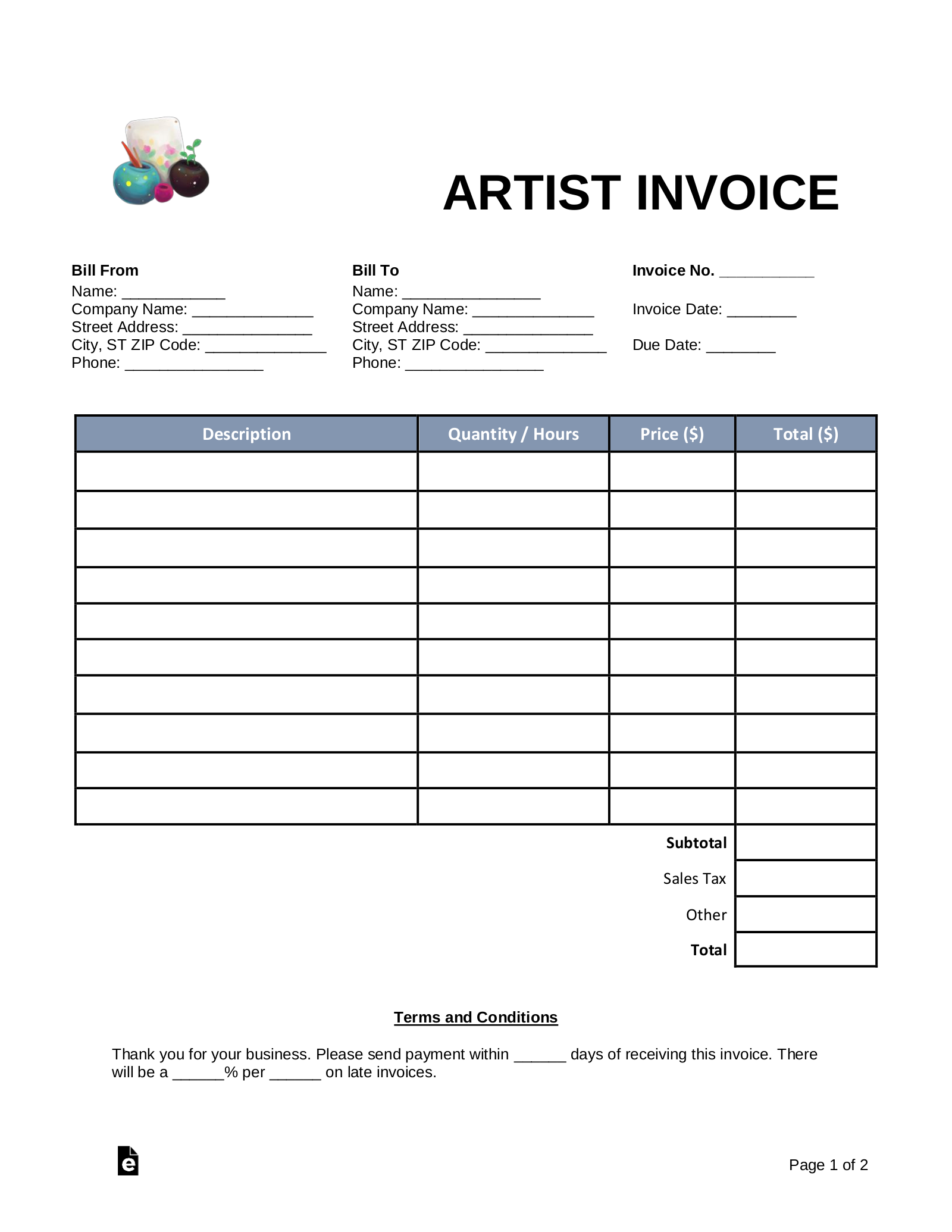Standard Invoice Template