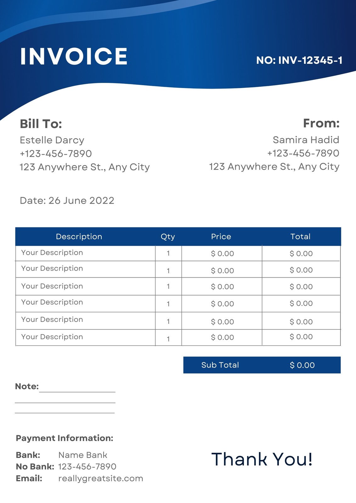 Standard Invoice Template