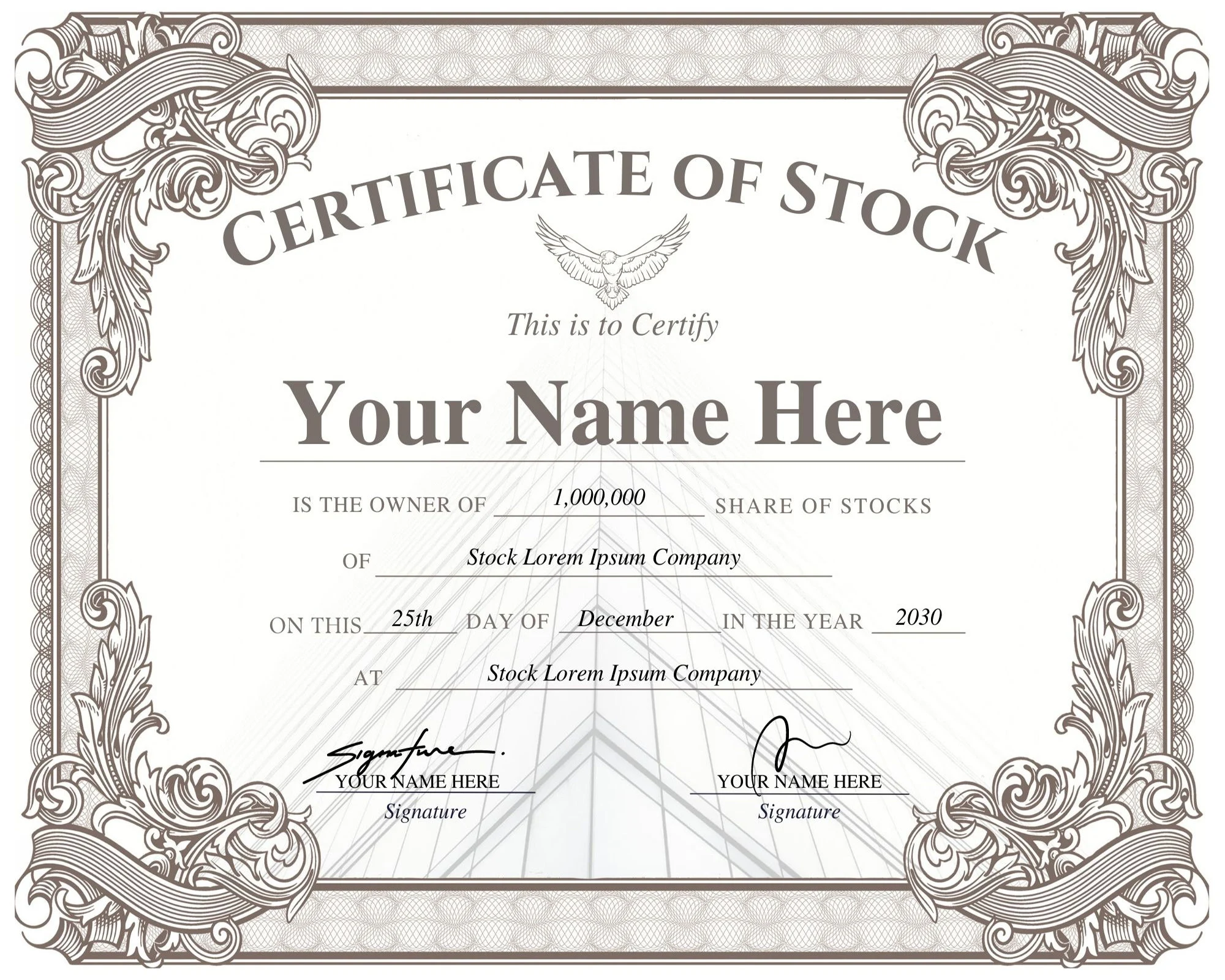 Stock Certificate Template Stock Certificate Template
