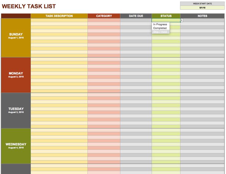 Task List Template