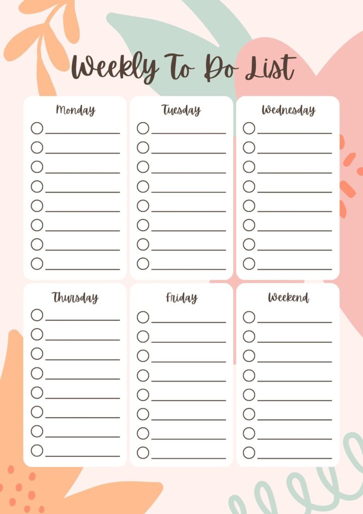 Task Important List Free Printable Task List Template