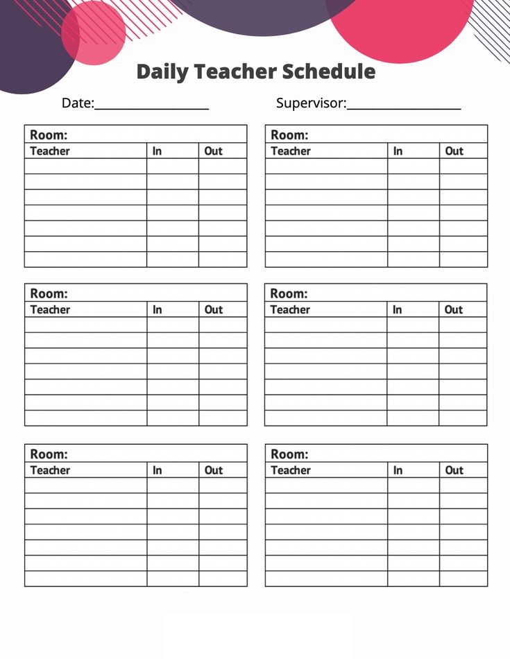 Teaching Schedule Template