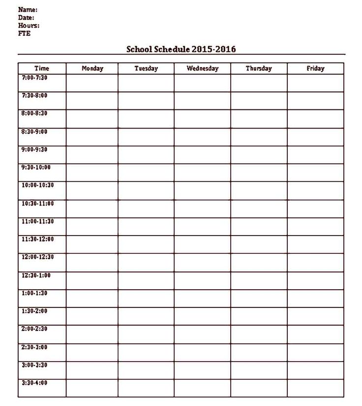 Teaching Schedule Template