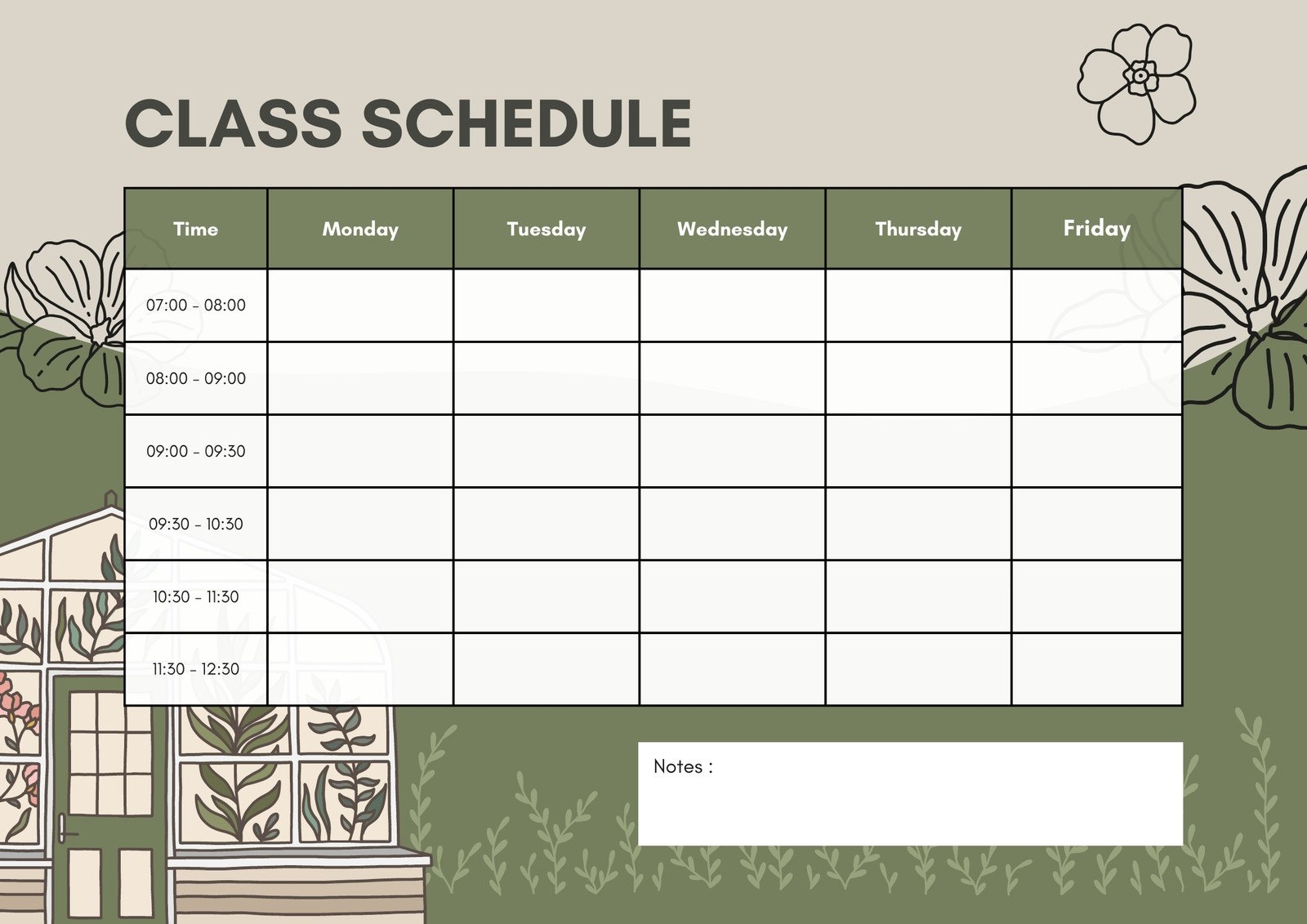 Teaching Schedule Template