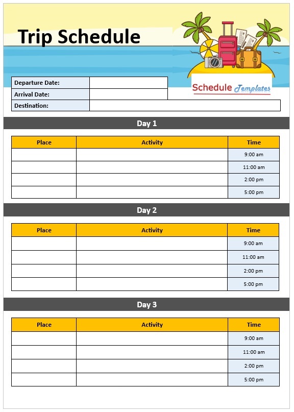 Vacation Schedule Template