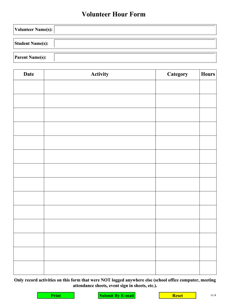 Volunteer Work Hour Schedule Worksheet Template Example Volunteer Work Hour Schedule Worksheet Template Example