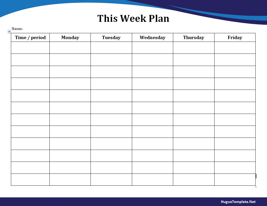 Weekly Planner Template Printable Blank Weekly Planner Template
