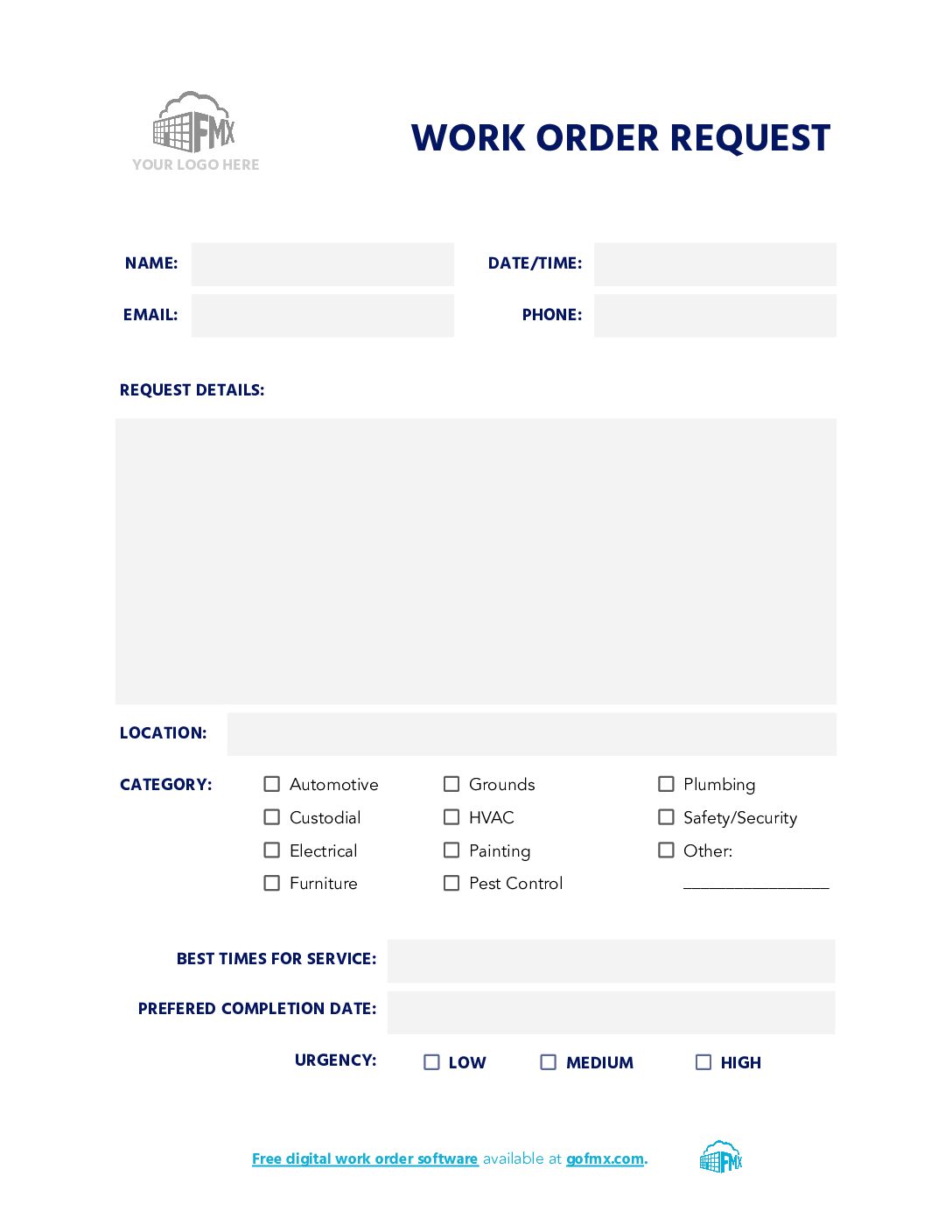 Work Order Template
