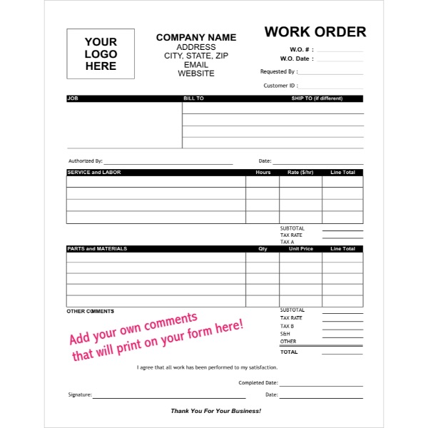 Work Order Template