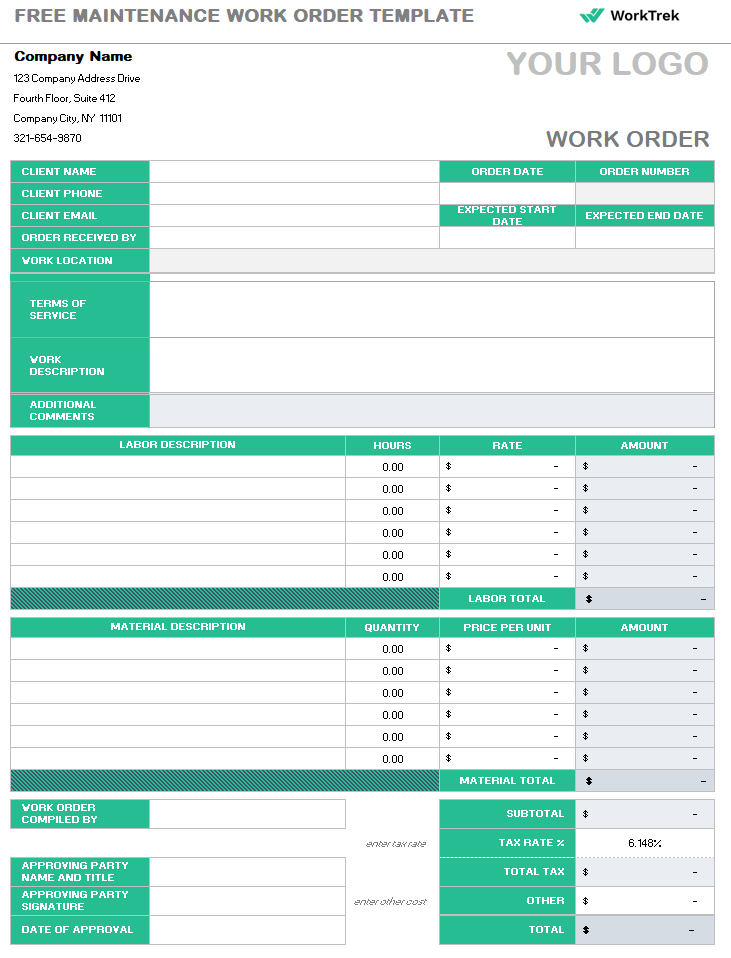 Work Order Template