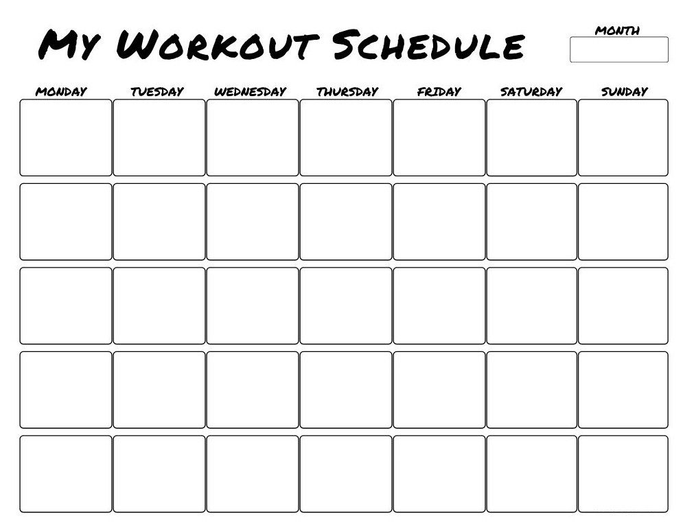 Workout Schedule Template Sample Workout Schedule Template Sample