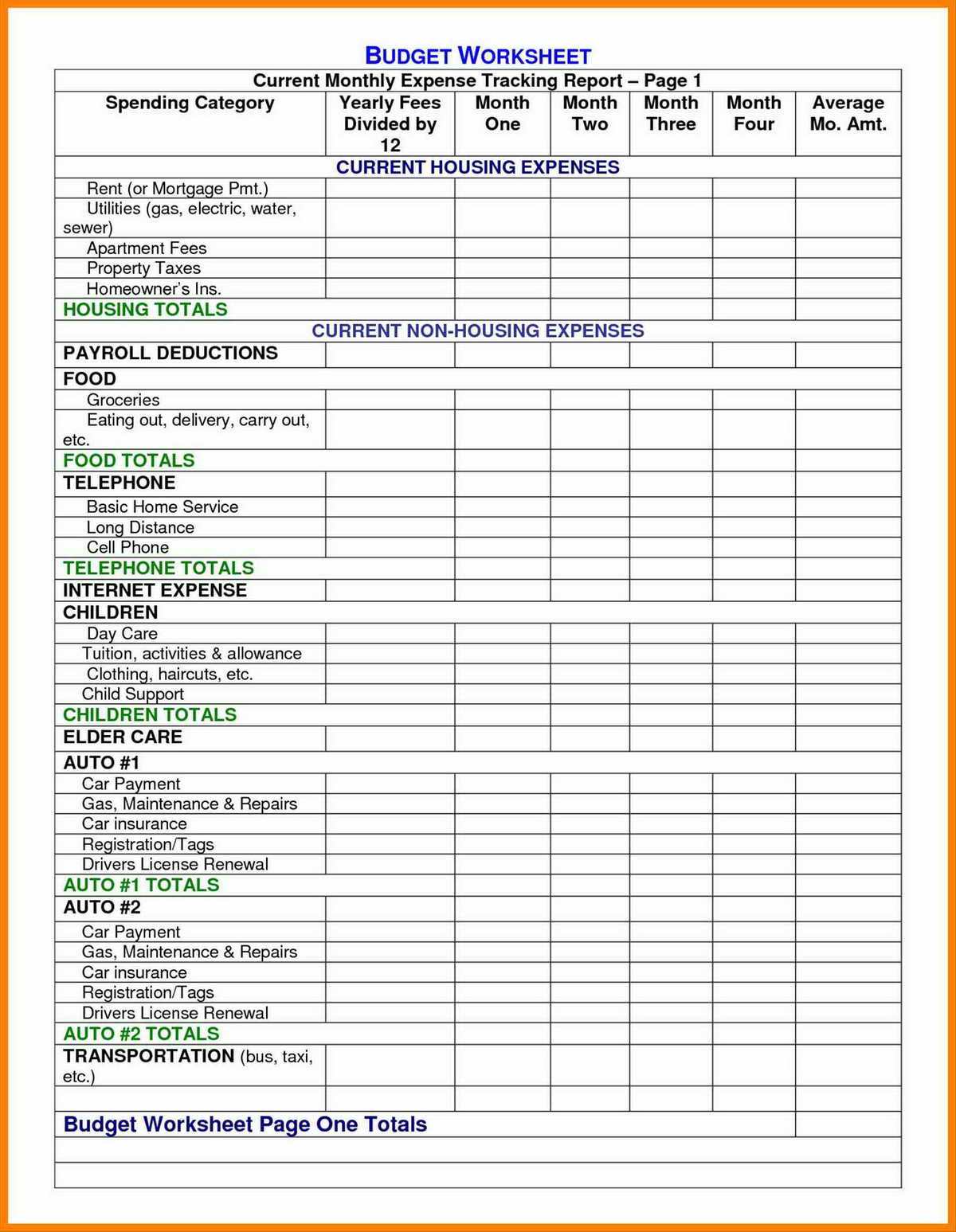 basic fortnightly budget template basic fortnightly budget template