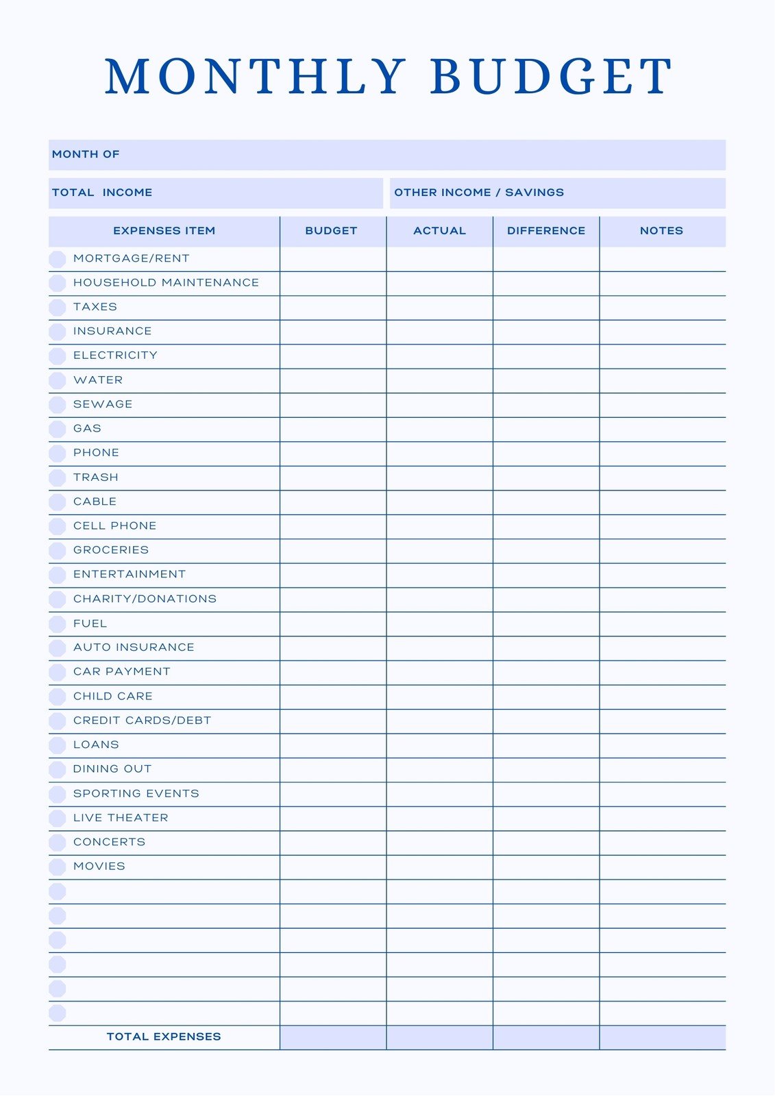 best free household budget template best free household budget template